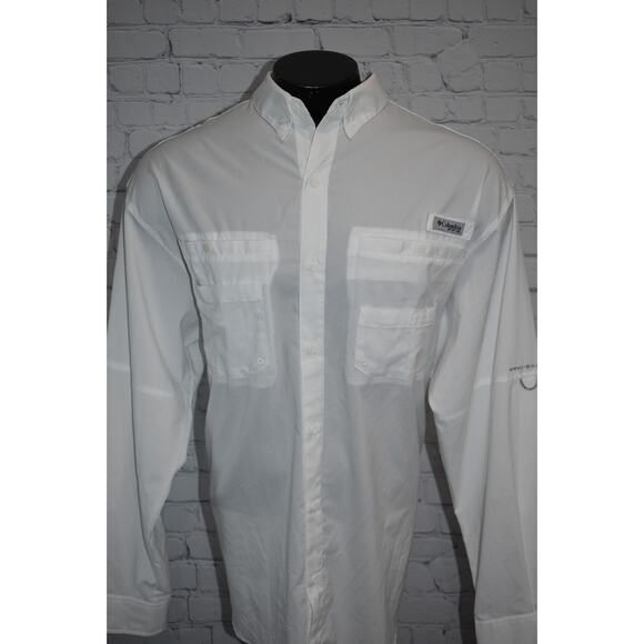 Columbia PFG Performance Fishing Gear Shirt Mens Size XL White Vented - Picture 6 of 7